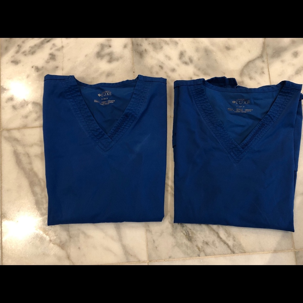 Royal Blue cherokee luxe line matching scrub sets!